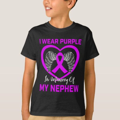 Purple Ribbon Nephew Pancreatic Cancer Awareness H T_Shirt