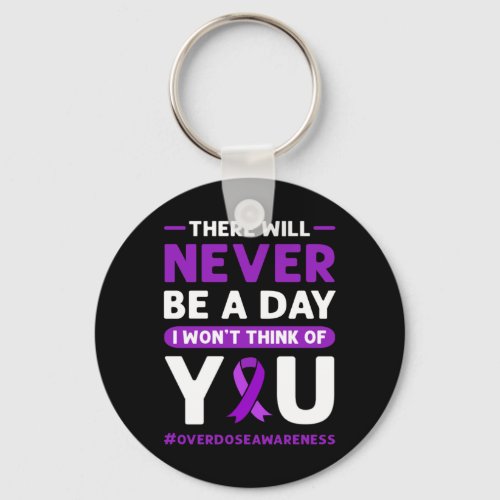 Purple Ribbon Overdose Awareness 1  Keychain