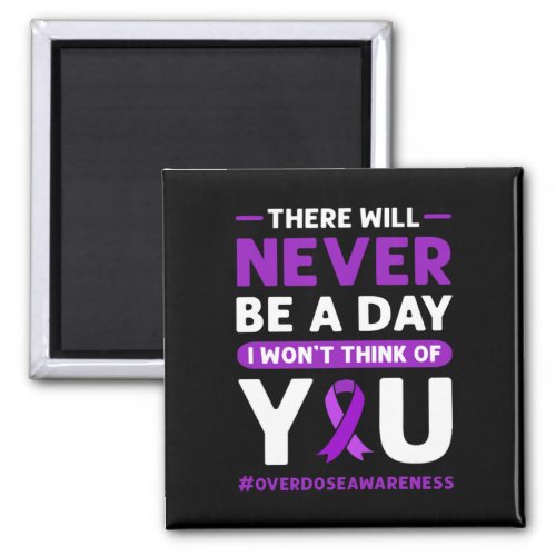 Purple Ribbon Overdose Awareness 1  Magnet