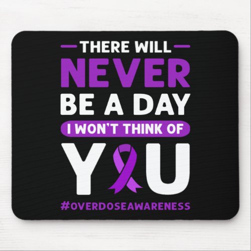 Purple Ribbon Overdose Awareness 1  Mouse Pad