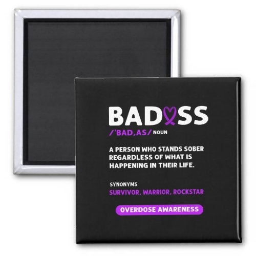 Purple Ribbon Overdose Awareness  Magnet