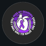Purple Ribbon Overdose Awareness Miss Grandma Memo Classic Round Sticker<br><div class="desc">Purple Ribbon Overdose Awareness Miss Grandma Memory</div>