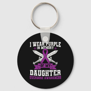 Purple Ribbon Overdose Awareness Month Costume Dau Keychain