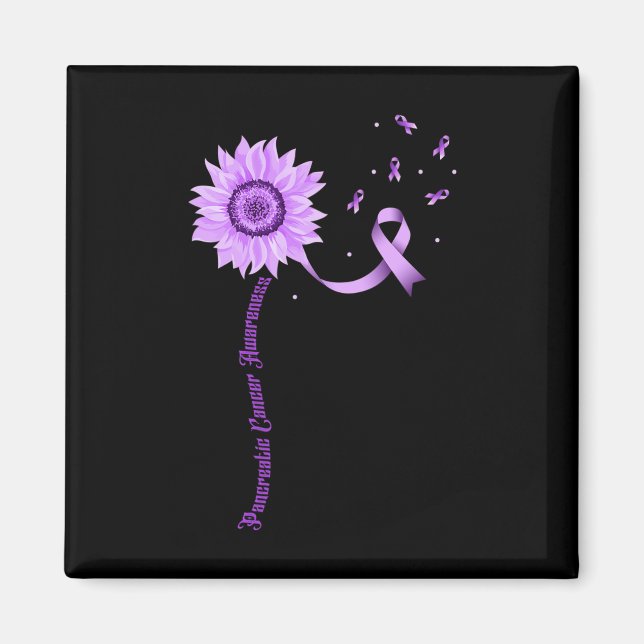 Purple Ribbon Pancreatic Cancer Awareness  Magnet (Front)