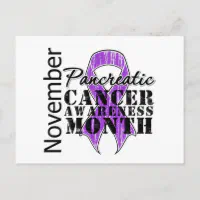 Purple Pancreatic Cancer Ribbon Postcard for Sale by