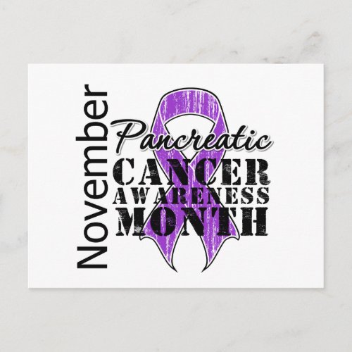 Purple Ribbon _ Pancreatic Cancer Awareness Month Postcard