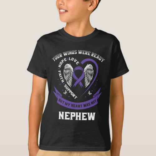 Purple Ribbon Pancreatic Cancer Awareness Nephew H T_Shirt