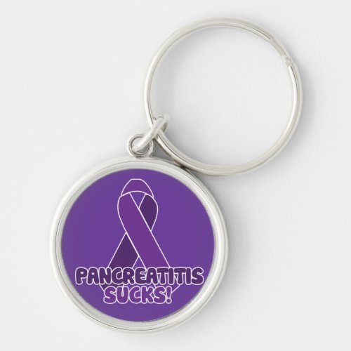 Purple Ribbon Pancreatitis Keychain