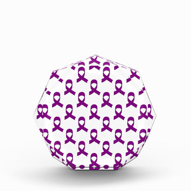 Purple Ribbon Pattern Acrylic Award (Front)