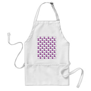 Purple Ribbon Pattern Adult Apron