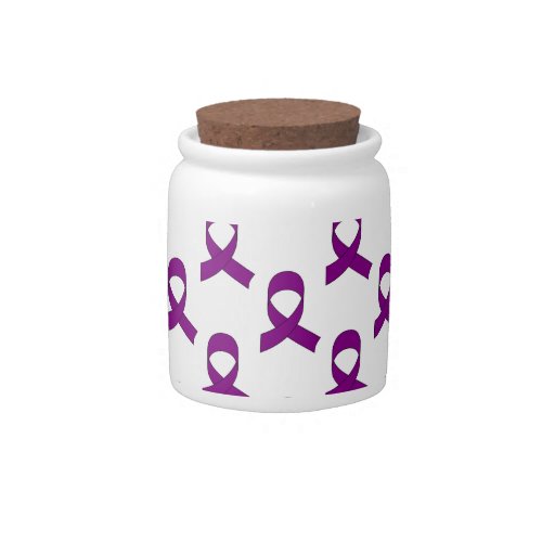 Purple Ribbon Pattern Candy Jar