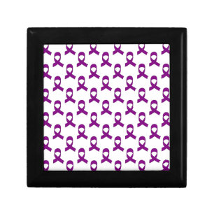 Purple Ribbon Pattern Keepsake Box