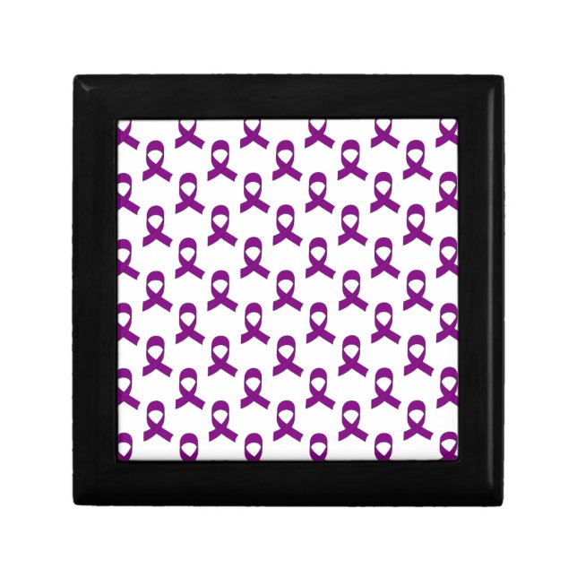 Purple Ribbon Pattern Keepsake Box (Front)