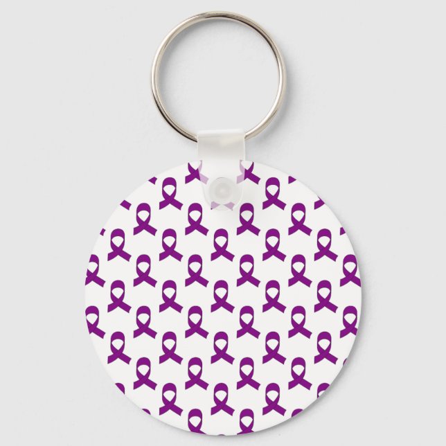 Purple Ribbon Pattern Keychain (Front)