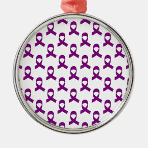 Purple Ribbon Pattern Metal Ornament