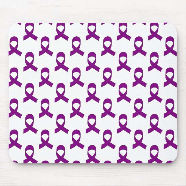 Purple Ribbon Pattern Mouse Pad (Front)