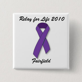 purple ribbon, Relay for Life 2010, Fairfield Pinback Button