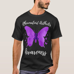 Purple Ribbon Rheumatoid Arthritis Awareness Zip T-Shirt