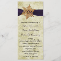 purple ribbon, rustic snowflake program