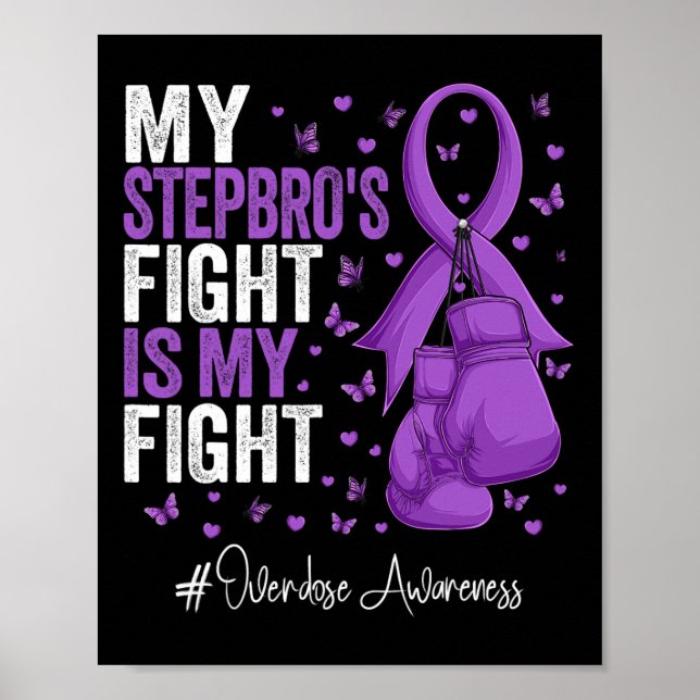 Purple Ribbon Stepbrother Overdose Awareness  Poster (Front)