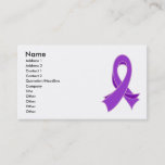 Purple Ribbon Stylish Awareness Business Card
