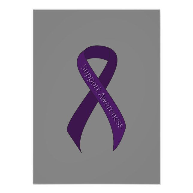 Purple Ribbon Support Awareness Photo Print (Front)