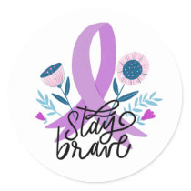Purple Ribbon Support Sticker