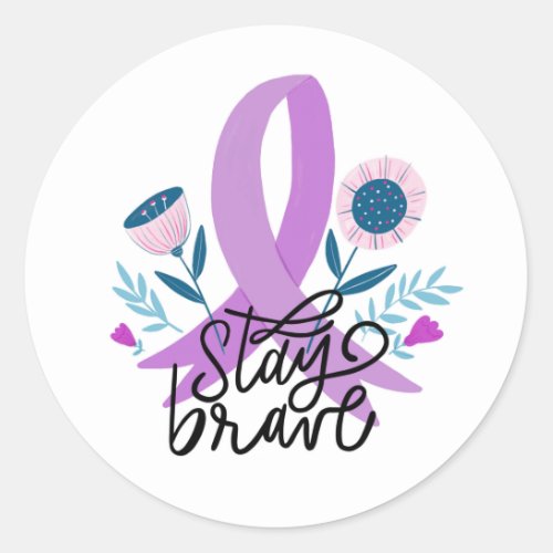 Purple Ribbon Support Sticker