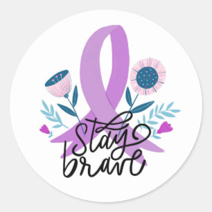 Purple Ribbon Support Sticker