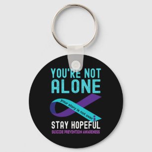 Purple Ribbon Support Suicide Prevention Awareness Keychain