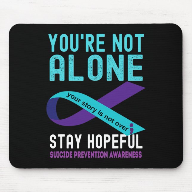 Purple Ribbon Support Suicide Prevention Awareness Mouse Pad (Front)