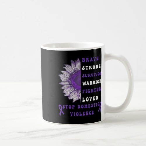 Purple Ribbon Support Survivors Domestic Violence  Coffee Mug