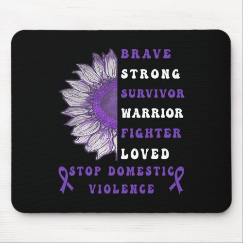 Purple Ribbon Support Survivors Domestic Violence  Mouse Pad