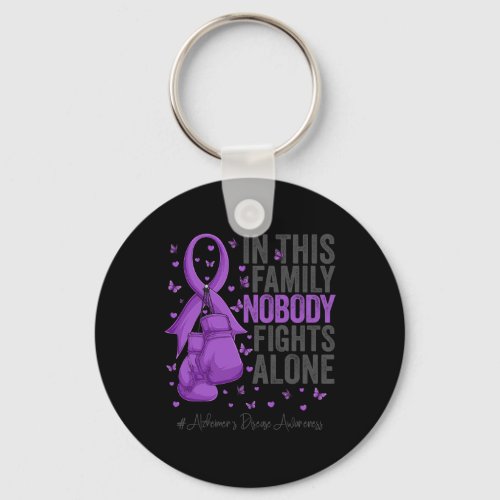 Purple Ribbon Survivor Fighter Alzheimers Disease Keychain