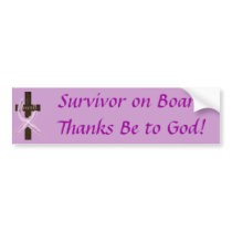 Purple Ribbon Survivor on Board bumper sticker