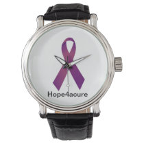 Purple Ribbon watch Cystic Fibrosis Lupus Fibro