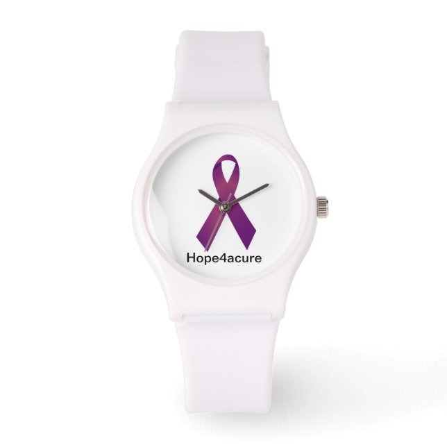 Purple Ribbon watch Cystic Fibrosis Lupus Fibro (Front)