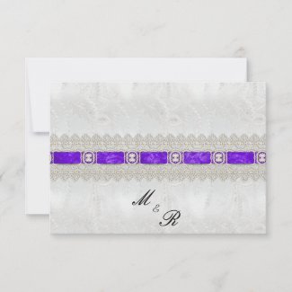 Purple Ribbon, White Satin Wedding