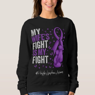 Purple Ribbon Wife Hodgkins Lymphoma Awareness Sweatshirt