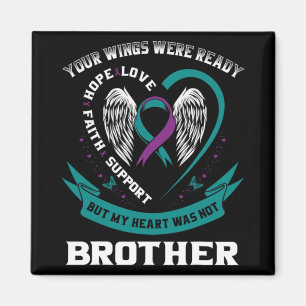 Purple Ribbon Wing Suicide Awareness Prevention Br Magnet