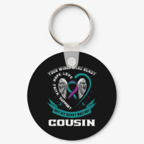 Purple Ribbon Wings Suicide Awareness Prevention C Keychain