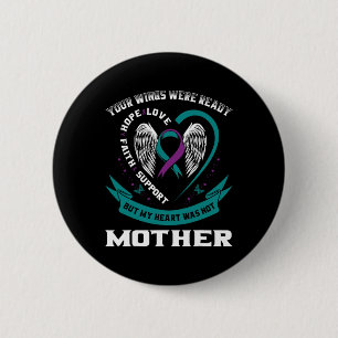 Purple Ribbon Wings Suicide Awareness Prevention M Button
