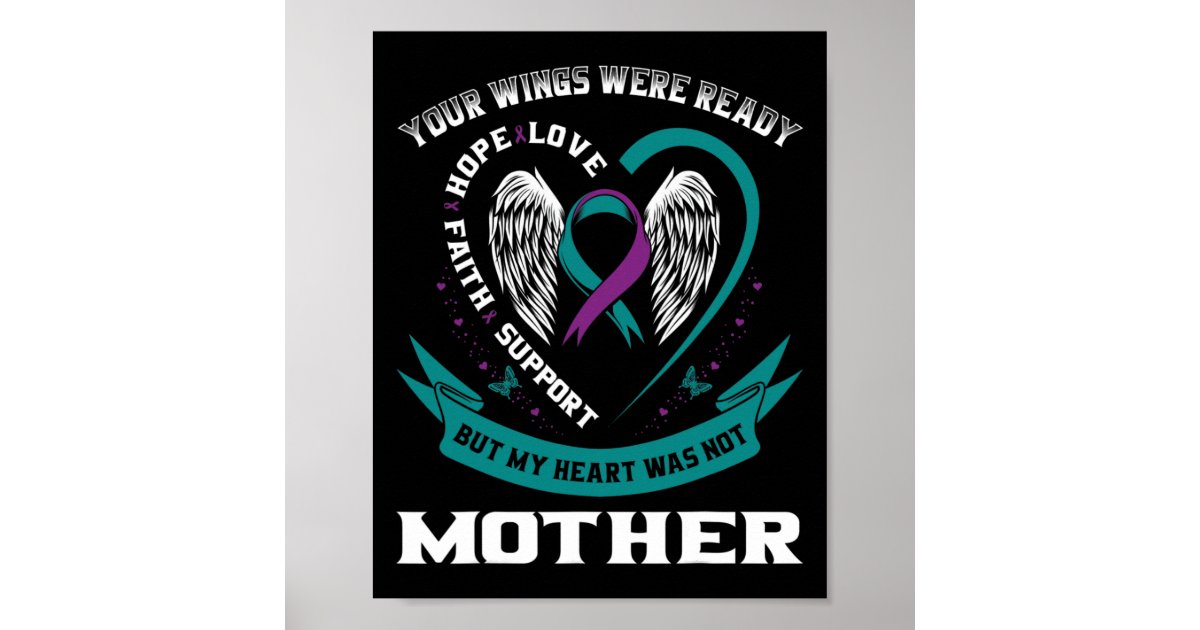 Purple Ribbon Wings Suicide Awareness Prevention M Poster | Zazzle