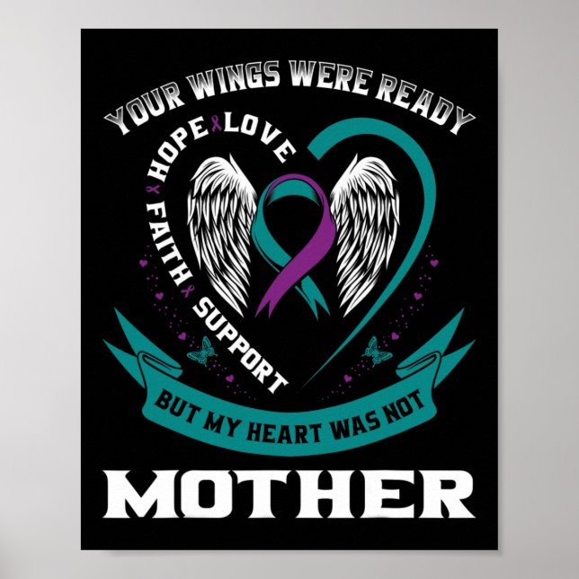 Purple Ribbon Wings Suicide Awareness Prevention M Poster (Front)