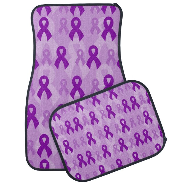 Purple Ribbons...Fibro Car Floor Mat (Set)