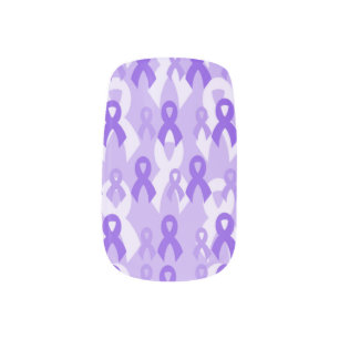 Purple Ribbons/Light Minx Nail Art
