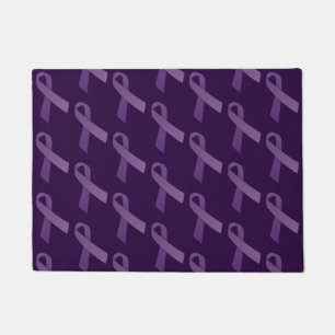 Purple Ribbons Tiled Pattern Doormat