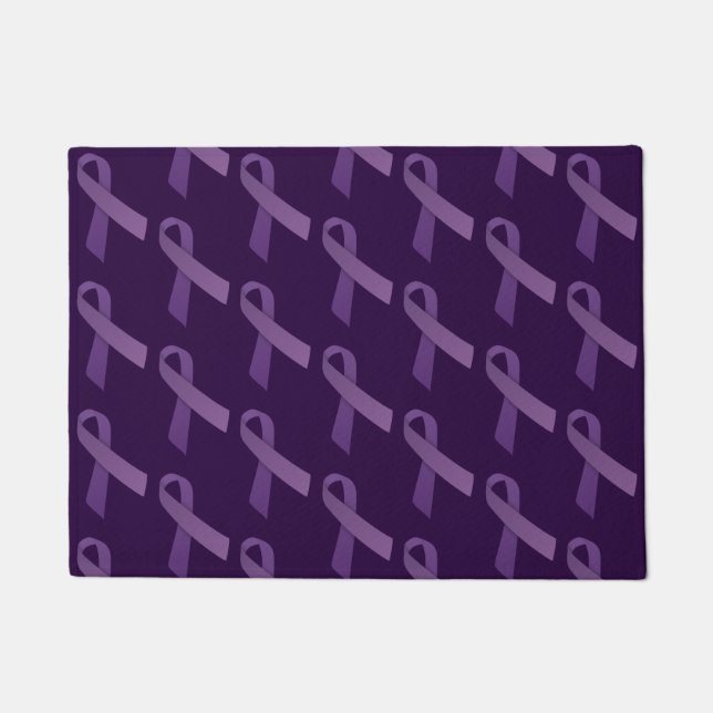 Purple Ribbons Tiled  Pattern Doormat (Front)