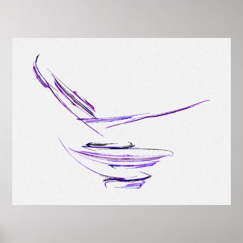 Purple Rice Bowl Abstract Art Poster
