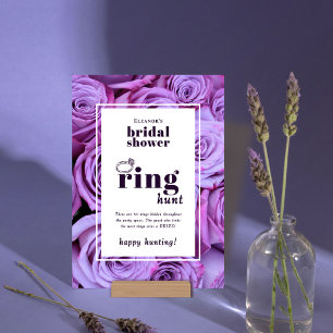 Purple Ring Hunt Bridal Shower Game Tabletop Card